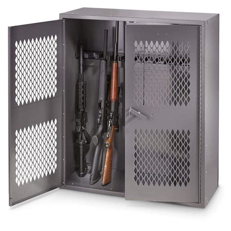 steel security cabinet for firearms|rifle cabinet with ammo storage.